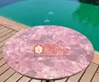 Morganite Quartz End Table, Marble Round Coffee Table, Dining Table Unique Tops