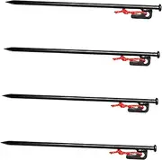 BELLIFFY 4pcs Heavy Duty Tent Stakes Durable Ground Pegs for Camping Outdoor Tent Fixing Accessories with Storage Bag Awnings and More