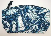 Vera Bradley GRAND TRAVEL COSMETIC Bag Shore Enough Case Quilted Cotton