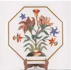 12" Marble Coffee Table Top Semi Precious Stone Inlay flower Corner Table decor