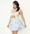 UNIQUE VINTAGEIvory Crochet & Cloudy Sky PLUS SIZE Babydoll Dress NWT | 2XL