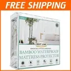 Elegant King Size Waterproof Bamboo Mattress Protector, Hypoallergenic & Cooling