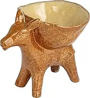 Creative Co-Op Rustic Stoneware Donkey Bowl, Brown