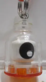 LEGO 24" Dome Necklace (White One Eye Face / Orange Cord)