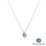 <PORABELLA>925純銀項鍊 時尚氣質橢圓天然水晶唯美項鍊 純銀項鍊 NECKLACE