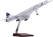 Replica Pre-Build Aircraf Die-Cast Resin 47CM Scale for Scale Plane Concorde Singapore Airliner Alloy Aircraft Model with Lights and Wheels Collection Gift Display