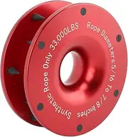 SPYMINNPOO Winch Snatch Recovery Ring, Secure Holding Winch Snatch Towing Ring High Toughness Heavy Duty for ATV UTV SUV for 5/16 to 7/8in Rope (Red)