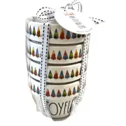 New Rae Dunn Watercolor Holiday Trees Joyful” Ceramic Set of 4 Ramekin Bowls