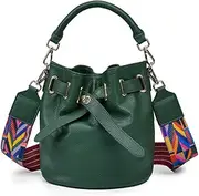 [FFYUYI] Stylish Simple Bucket Bag, Waterproof Leather Women's Handbags Messenger Bag,Green