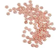 Generic 100 Pieces Tibetan Daisy Spacer Metal Beads 4mm Jewelry Making Wholesale - Rose Gold, as described