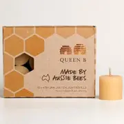 Queen B Beeswax Jam Jar Tealight Candles (10pk) - Refills 4hr