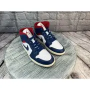 Air Jordan 1 Mid White/French Blue-Gym Red-Sail Women 7.5/Men 6 NWB