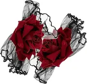 [MOBUTOFU] 1 Pair Elastic Wrist for Sleeves Lace Wrist Sleeves for Women Steampunk Gothic Accessory Tea Lace Hand Rose Women Teen Elbow Length Party Wedding Fabric