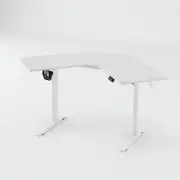 Advwin Electric Standing Desk L Shaped Corner Height Adjustable Sit Stand up Table White