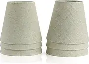 VUVRQHQYT 6 Piece Set of Candle Lamp Shade Chandelier Wall Lamp Chandelier Linen Ceiling Lamp Clipped On The Chandelier Shade Lamp Shade(6pcs Clip Type Linen)
