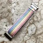 Rainbow Color Sports Hook and Loop Adjustable Nylon Band Strap for Fitbit Ionic
