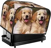 Golden Retriever dogs puppies pets Toaster Cover 2 Slice Bread Machine Covers Waterproof Universal Size Kitchen Small Appliance Cover with Hang Loop, Dust and Fingerprint Protection