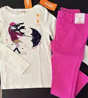 NWT Girls 6 Gymboree BUNDLED & BRIGHT Cotton Umbrella TOP & Skinny JEANS 2pc Set