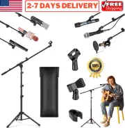 Microphone Stand Adjustable Collapsible Tripod Boom Arm Mic Holder Carrying Bag