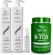 I Belli Capelli Ravenna-Daily Care Kit – B-tox Organic Hair Straightening, Deep Cleansing Shampoo, Daily Conditioner, and Repair Oil for Intense Hydration, Smoothing, and Shine