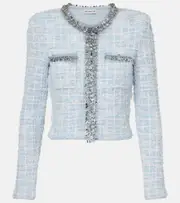 [Self-Portrait] Self-Portrait Sequined checked cardigan AU 14 blue