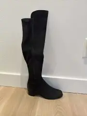 Stuart Weitzman City Boot Over The Knee Black Suede Sz 7