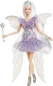 Signature Tooth Fairy Doll, Collectible Barbie Doll with Fairy Wings, Wand & Coin Bag