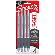 Sharpie S-Gel Retractable Gel Pen Blue Barrel Black 4 Pack