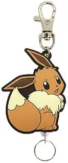 ESK Japan Pokemon Rubber Reel Keychain Eevee Female Sugata