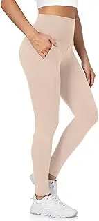 [iaoja] Fleece Lined Leggings with Pockets for Women - Thermal High Waist Tummy Control Yoga Pants Winter Workout Running Pants