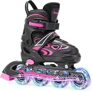 Children's Adjustable Inline Skates for Women, Girls, Boys, Roller Skates with Luminous Wheels, Adjustable up to 4 Sizes, Roller Skates