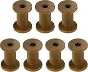 uxcell 7Pcs Wooden Bobbins, 0.79" x 1.18"(WxH) Unfinished Wooden Spools Wire Weaving Bobbins Empty Thread Spools for Crafts DIY Art Embroidery Sewing Thread Twine, Camel
