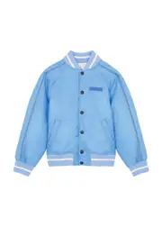 Palm Angels Kids Logo Nylon Bomber Jacket (8-12 Years) - Blue Light - 12YR (12 Years) 12YR (12 years)