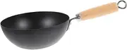 SECFOU Traditional Wrought Wok Frying Pan Cooking Pan for Gas Open Flame and Firewood Stoves Effortless Nonstick Design for Easy Frying and Cleaning Wok for One Person