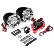 Black Motorcycle Handlebar Bluetooth 5.0 Audio System Fm Radio Stereo Amplifier Speaker