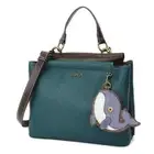 NEW Chala Satchel Crossbody Tote Bag Turquoise Blue Vegan WHALE Coin Purse gift