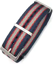 [WEIHUAD] 20mm 22mm Nylon NATO WatchBand Special for Omega Watch Seamaster 007 Commander Soft Canvas Fabric Strap (21mm,007 Blue Red)