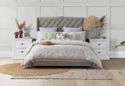 ARAGON Fabric Queen Bed