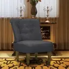 French Chair Grey Fabric Comfortable Living Room Furniture Home Decor 40287