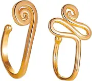 DEARMAMY No Hole Nail Fake Nose Ring Fake Nose Ring Cuff Nose Nose Cuff Snail- Shape Nose Ring Fake Nose Ring Spring Clip on Fashion Jewelry Nose Rings Hoops Copper Golden