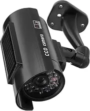 Solar Powered Waterproof Dummy Security Fake Camera with LED Light for Home Surveillance