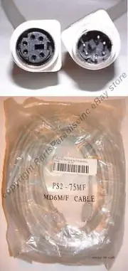 Lot5 75ft long PS2 6pin DIN Male~Female Extension Cable/Cord/Wire Mouse/Keyboard