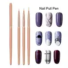 3pcs Nail Liner Pen Non-slip Drawing Nail Drawing Brush Liner Brush Reusable