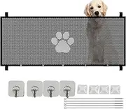 Mesh Pet Gate | Retractable Dog Gate | Detachable Breathable Pet Fence Home Stair Door for Doorways Corridors Hallways Terraces