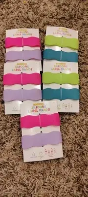 Lot Of 10 Silicone Label Bands For Jars, Bottles Cans B44