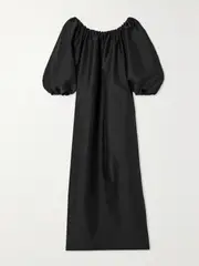 [BERNADETTE] BERNADETTE - Bobby Gathered Taffeta Maxi Dress - Black - FR 36 FR 36 Black
