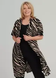 TS TAKING SHAPE Petite Nicola Zebra Shirt Black & Brown Size 18P *NWTS*