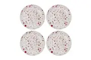 4pc Ladelle Carnival Stoneware 18cm Round Serve Plate Apertiser Dessert Rhubarb