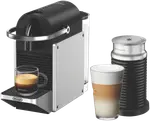 Nespresso Pixie Capsule Coffee Machine Silver & Aeroccino 3