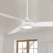 60" La Jolla Surf Modern Indoor Ceiling Fan with Dimmable LED Light Remote White